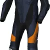 Tuta Moto Pelle Intera Macna Tronniq Nero Blu Arancione